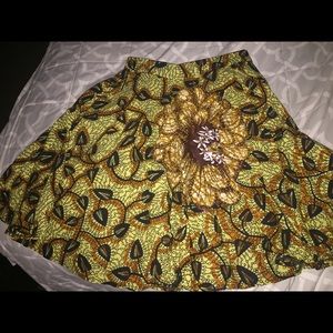 Brown and Tan African Print Skirt